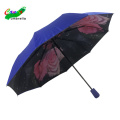 3 fold automatic flower print inside best umbrella for wind